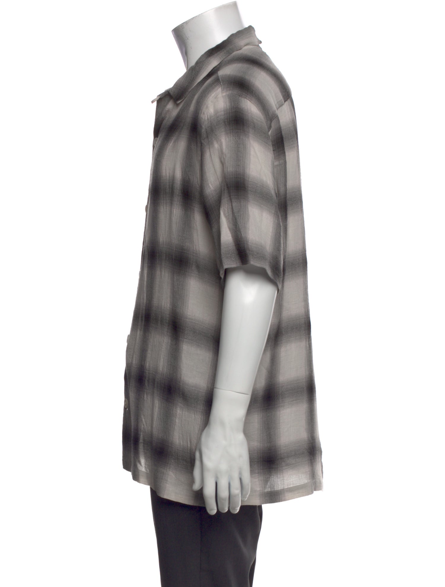 AllSaints Plaid Print Short Sleeve Shirt