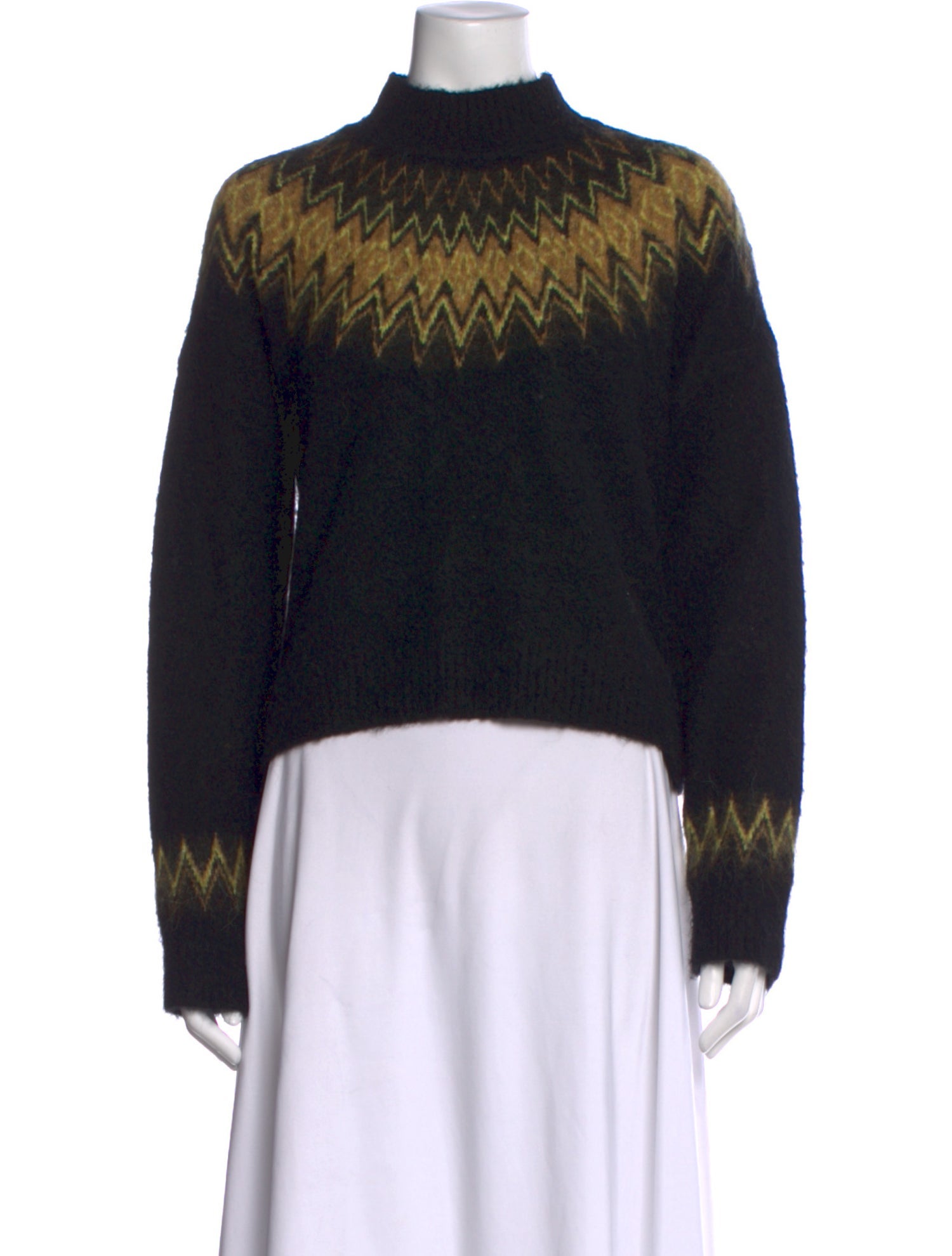 AllSaints Patterned Mock Neck Sweater