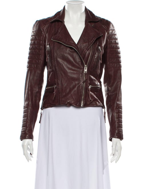 AllSaints Leather Biker Jacket Red