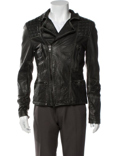 AllSaints Leather Jacket Grey