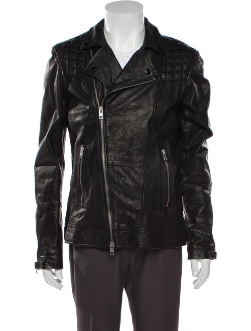 AllSaints Leather Moto Jacket Black