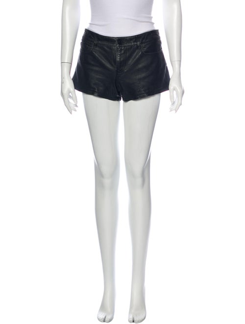 AllSaints Leather Mini Shorts Black
