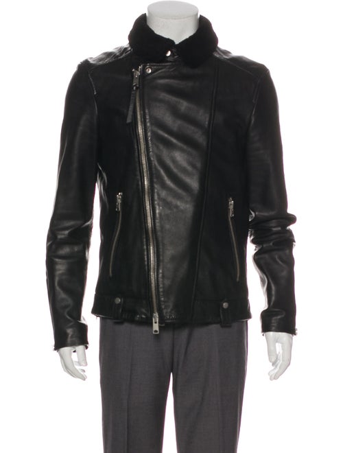 AllSaints Prospect Leather Moto Jacket Black