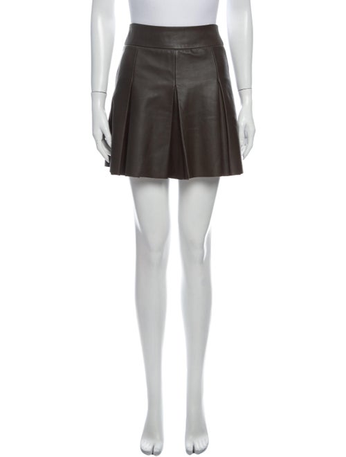 AllSaints Leather Mini Skirt Green