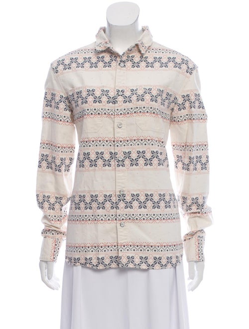 AllSaints Linen Button-Up Top White