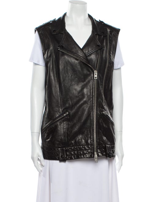 AllSaints Leather Vest Black