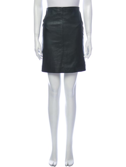 AllSaints Leather Mini Skirt Green