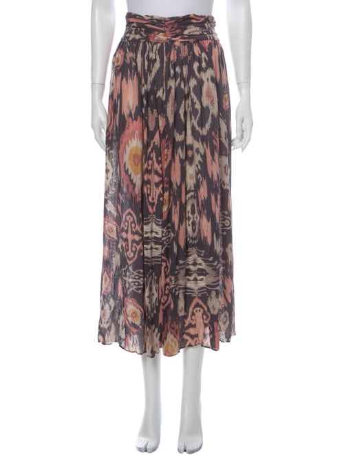 AllSaints Silk Midi Length Skirt Grey