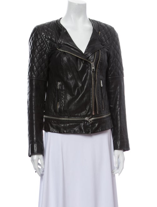 AllSaints Leather Biker Jacket Black