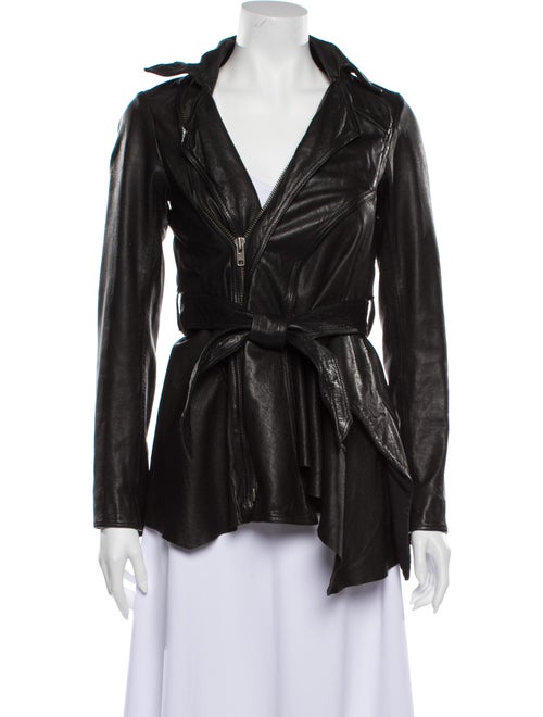 AllSaints Leather Evening Jacket Black