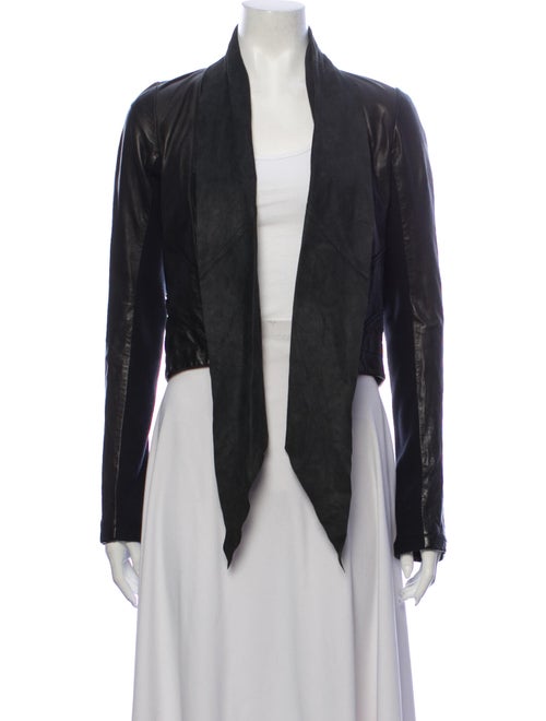 AllSaints Leather Blazer Black