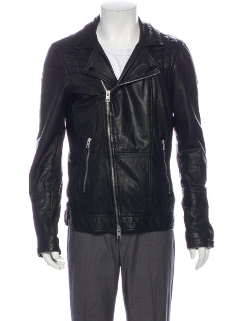 AllSaints Leather Moto Jacket Black