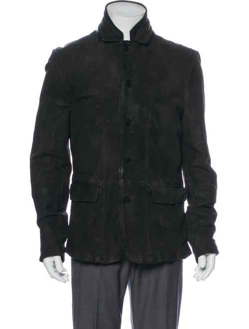 AllSaints Leather Jacket Grey