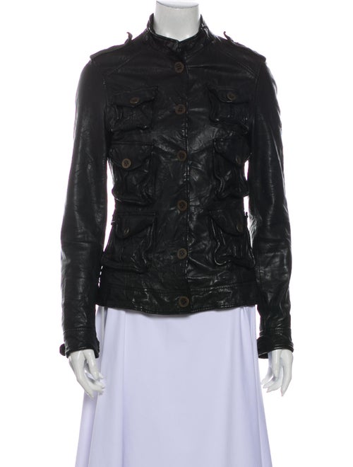 AllSaints Leather Biker Jacket Black