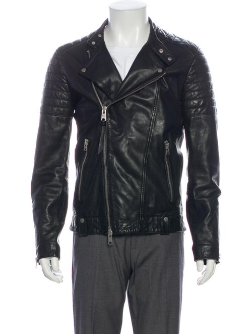 AllSaints Leather Moto Jacket Black