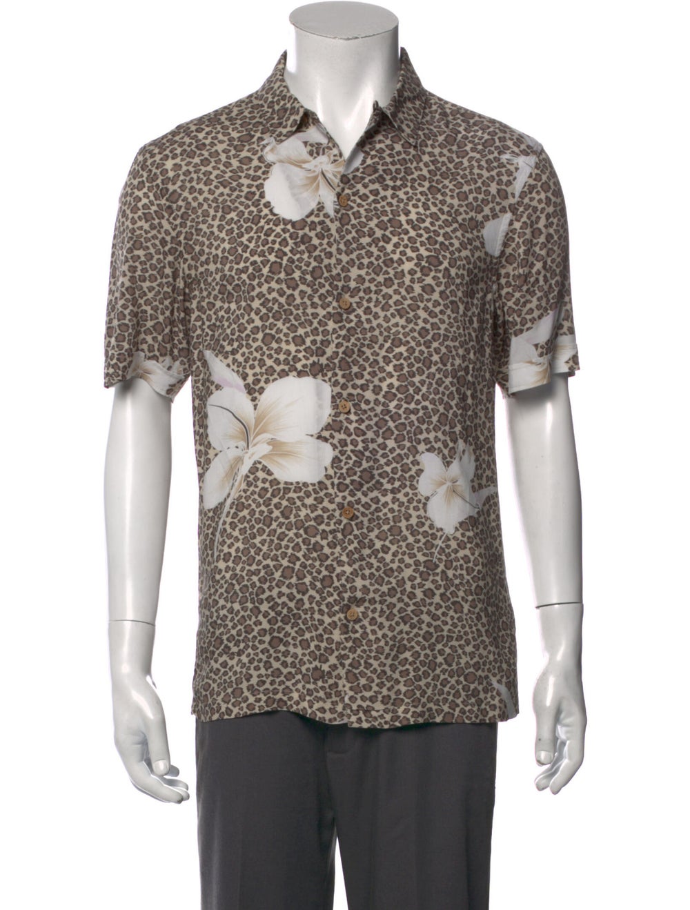AllSaints Animal Print Short Sleeve Shirt - image 1