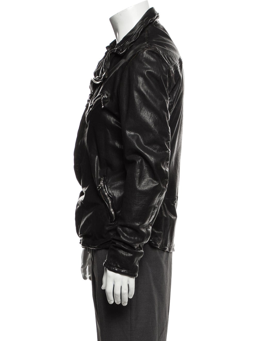 AllSaints Calf Leather Animal Print Moto Jacket - image 2