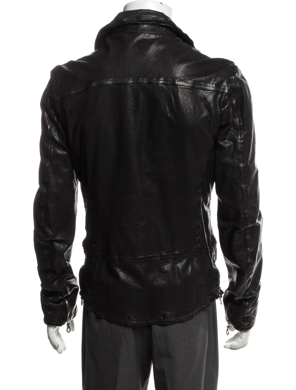 AllSaints Calf Leather Animal Print Moto Jacket - image 3