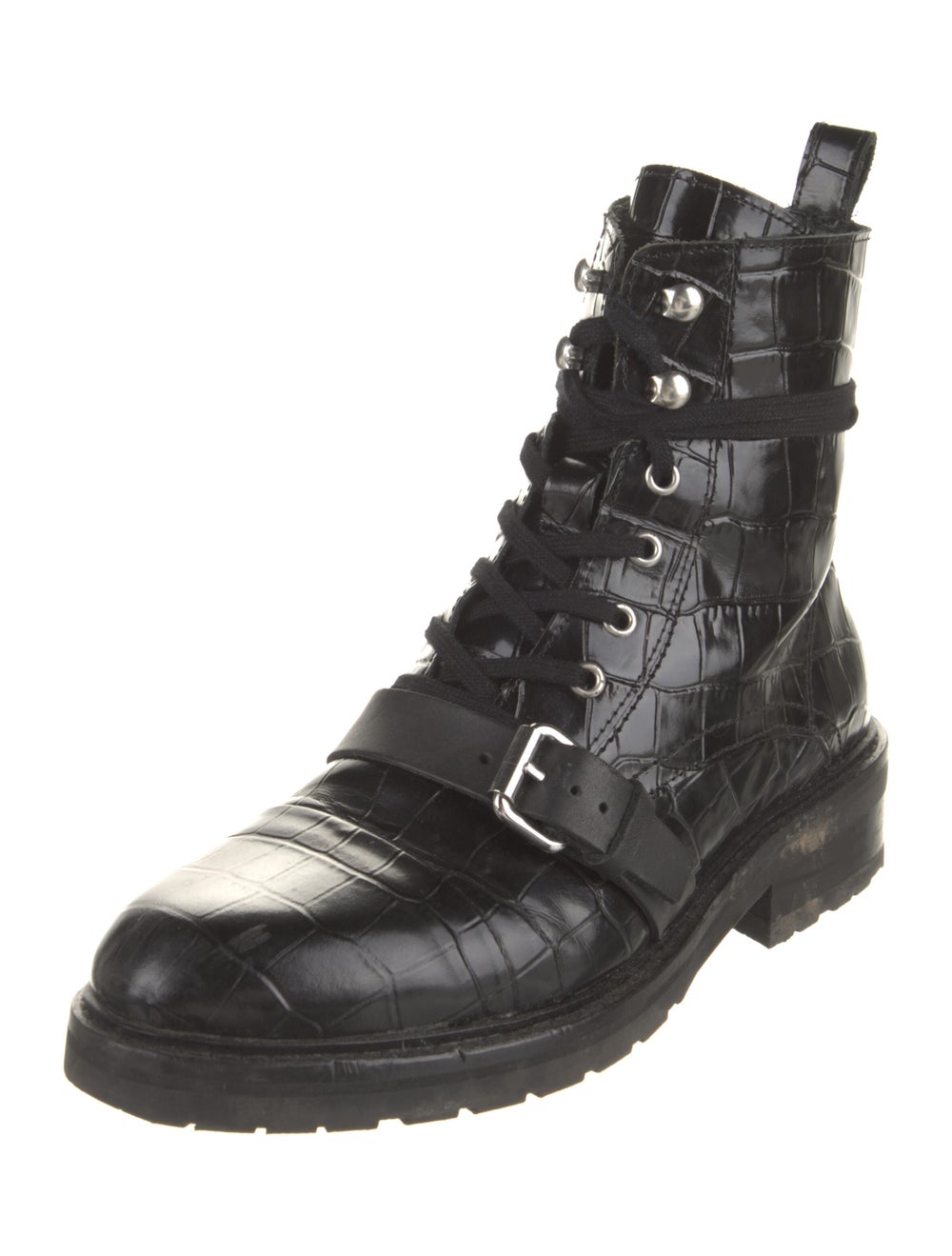 AllSaints Leather Animal Print Combat Boots - image 2