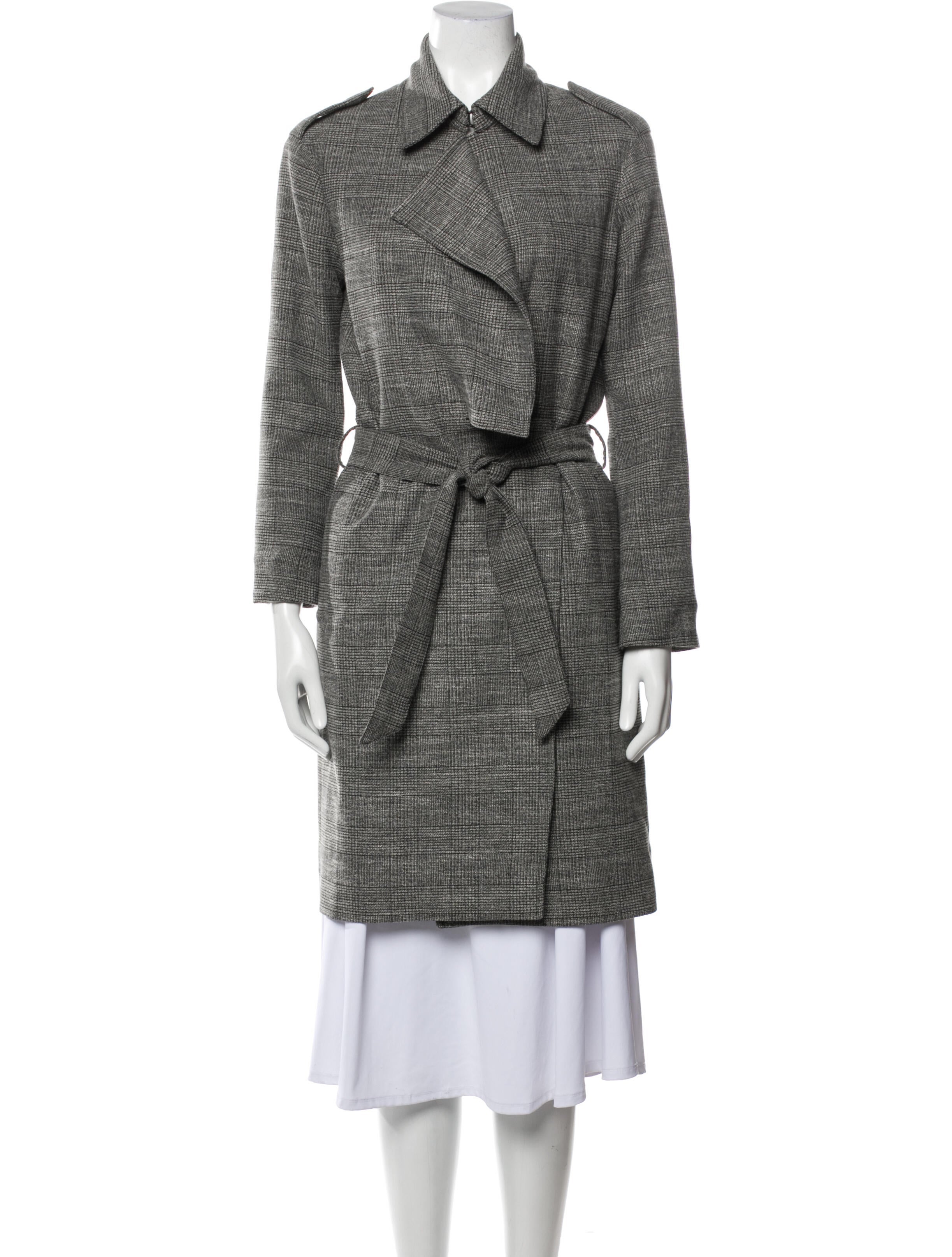 AllSaints Houndstooth Print Trench Coat