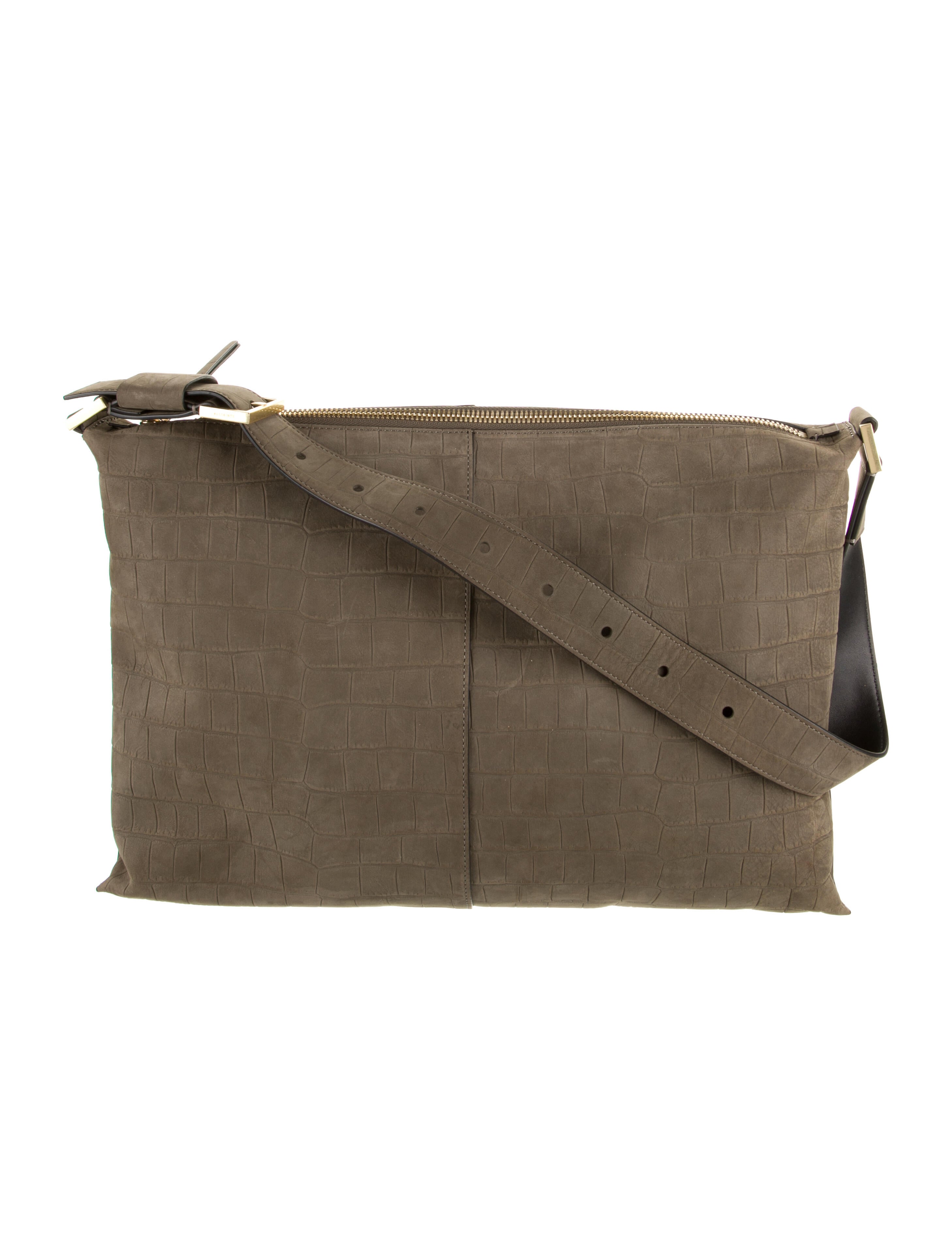 AllSaints Embossed Suede Shoulder Bag Brown Shoulder Bags, Handbags