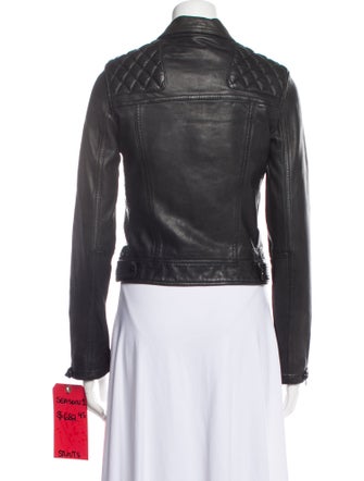 AllSaints Lamb Leather Biker Jacket