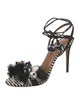 AQUAZZURA x RACIL Leather Tassel Accents Sandals