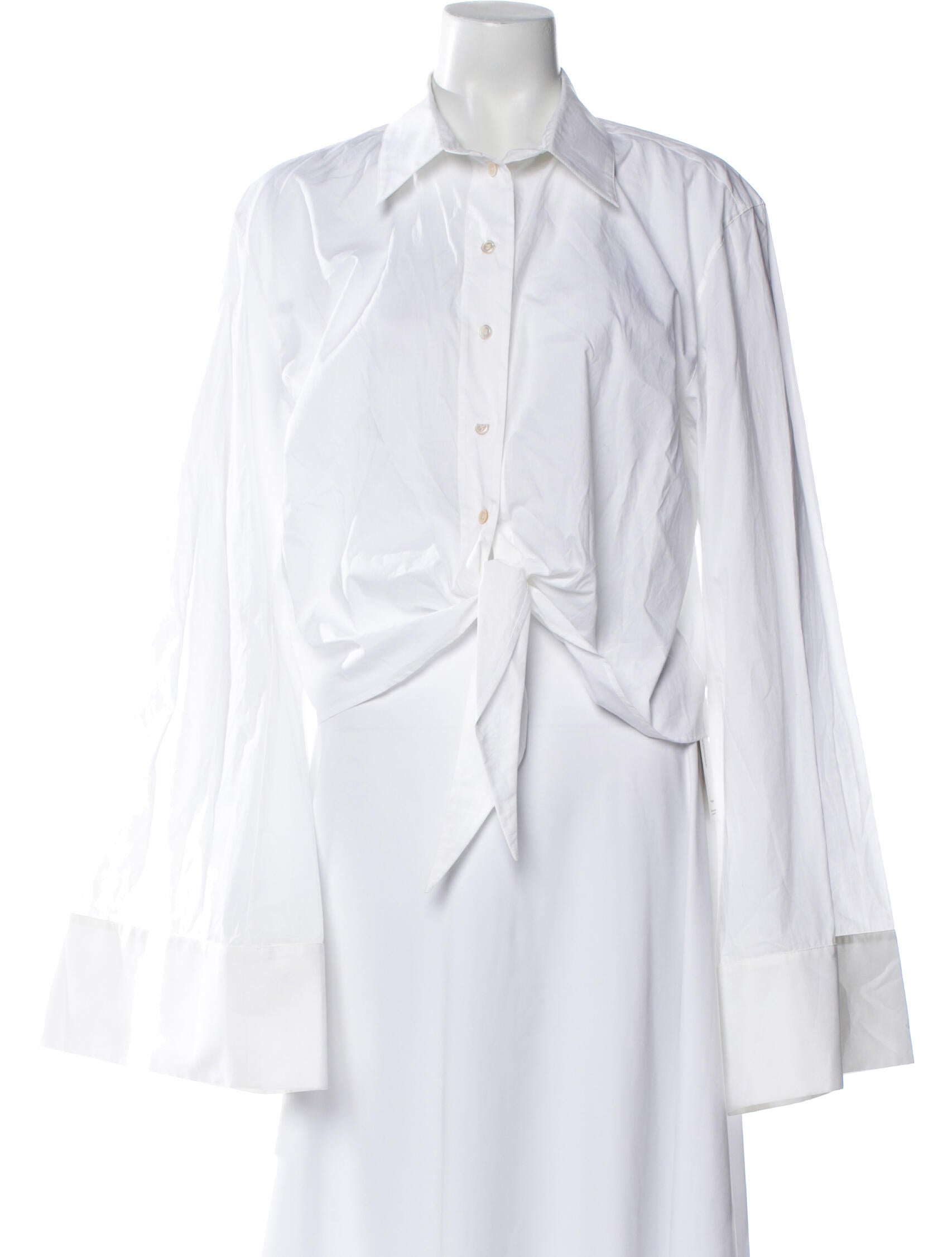 AQUAZZURA x RACIL Long Sleeve Button-Up Top