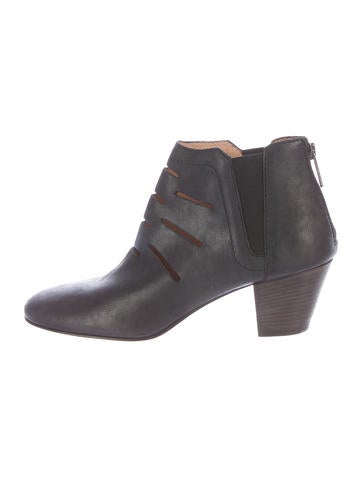Aquatalia Leather Cutout Ankle Boots