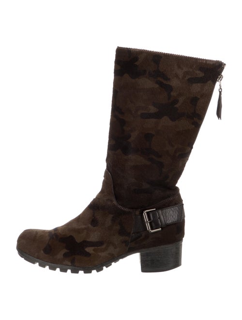Aquatalia Pony Hair Mid-Calf Boots Green