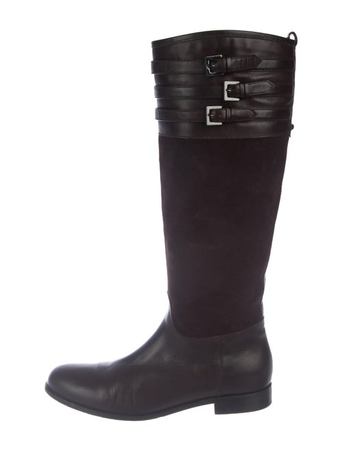 Aquatalia Leather Knee-High Boots brown