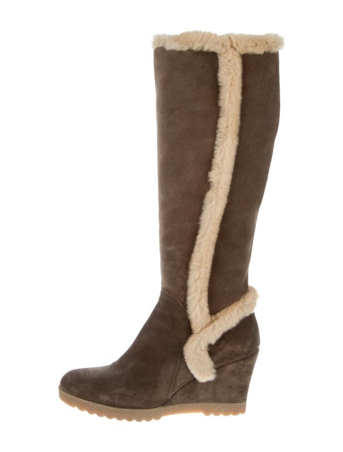Aquatalia Suede Knee-High Boots Brown