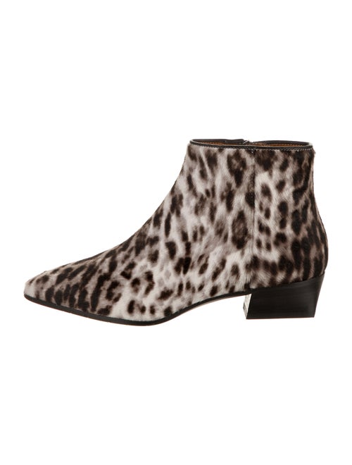 Aquatalia Calf Hair Animal Print Boots Green