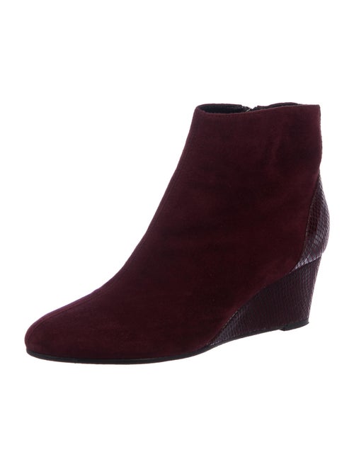Aquatalia Embossed Suede Boots Red