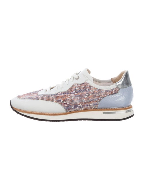 Aquatalia Tweed Pattern Sneakers White