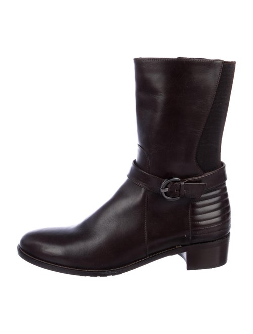Aquatalia Leather Moto Boots Brown