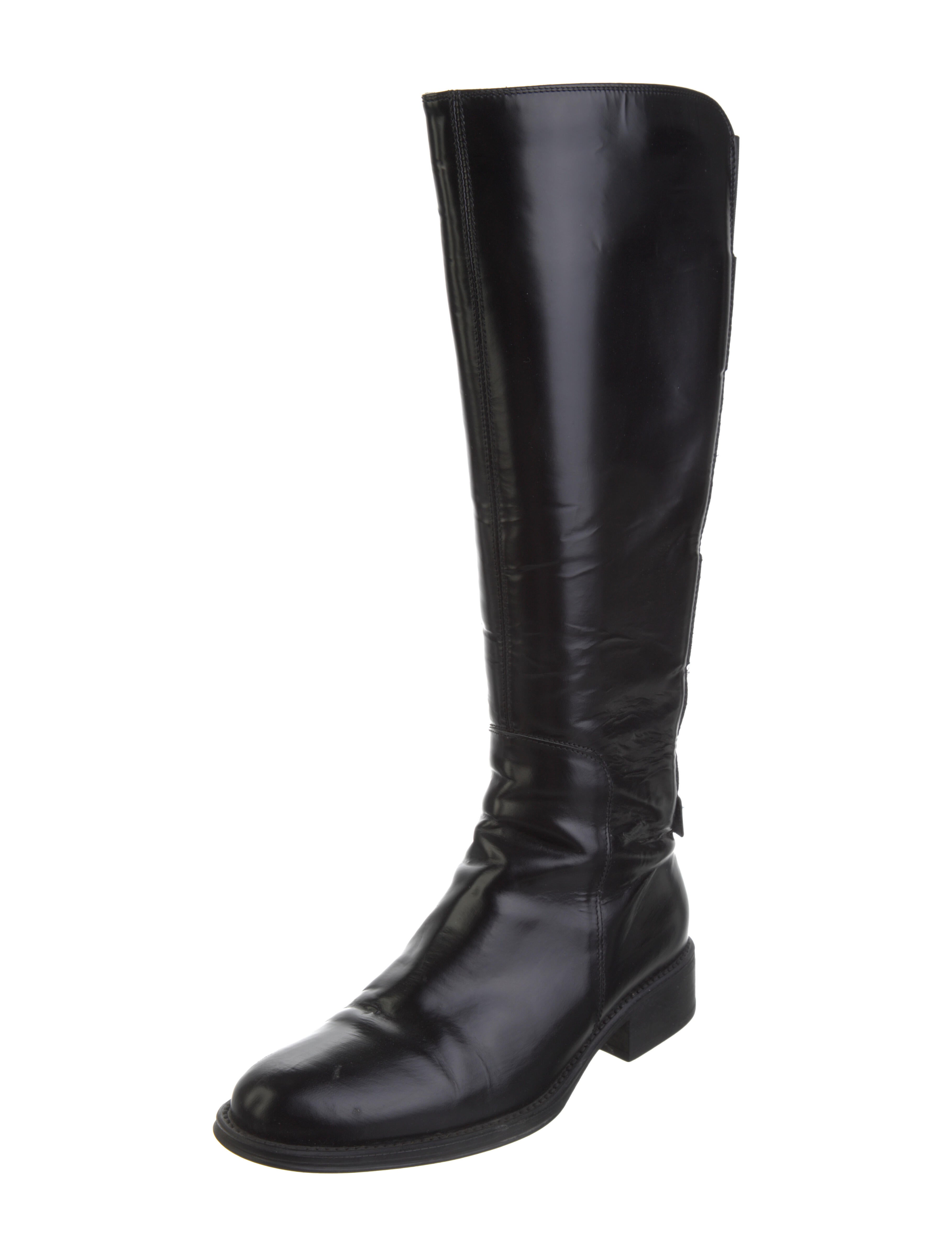 Aquatalia Leather Riding Boots Black Boots, Shoes WAQTL39960 The RealReal