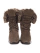 Aquatalia Suede Faux Fur Trim Lace-Up Boots