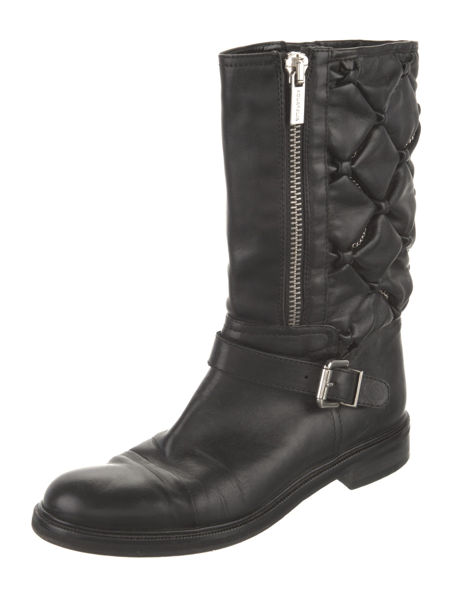 Aquatalia Leather Moto Boots