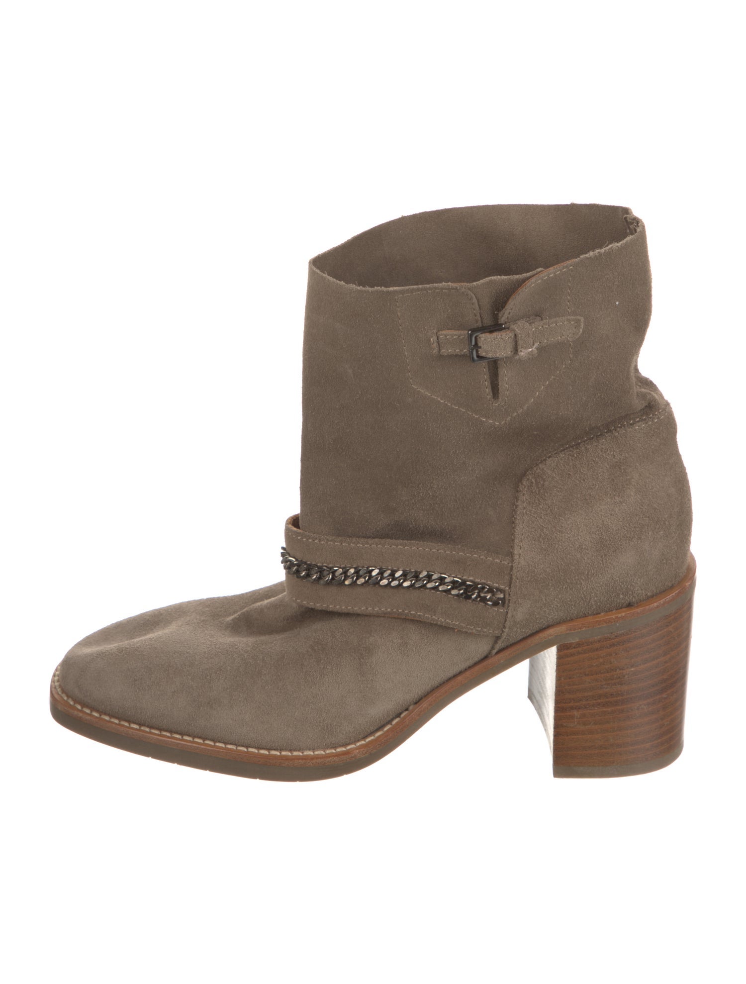 Aquatalia Suede Chain-Link Accents Boots