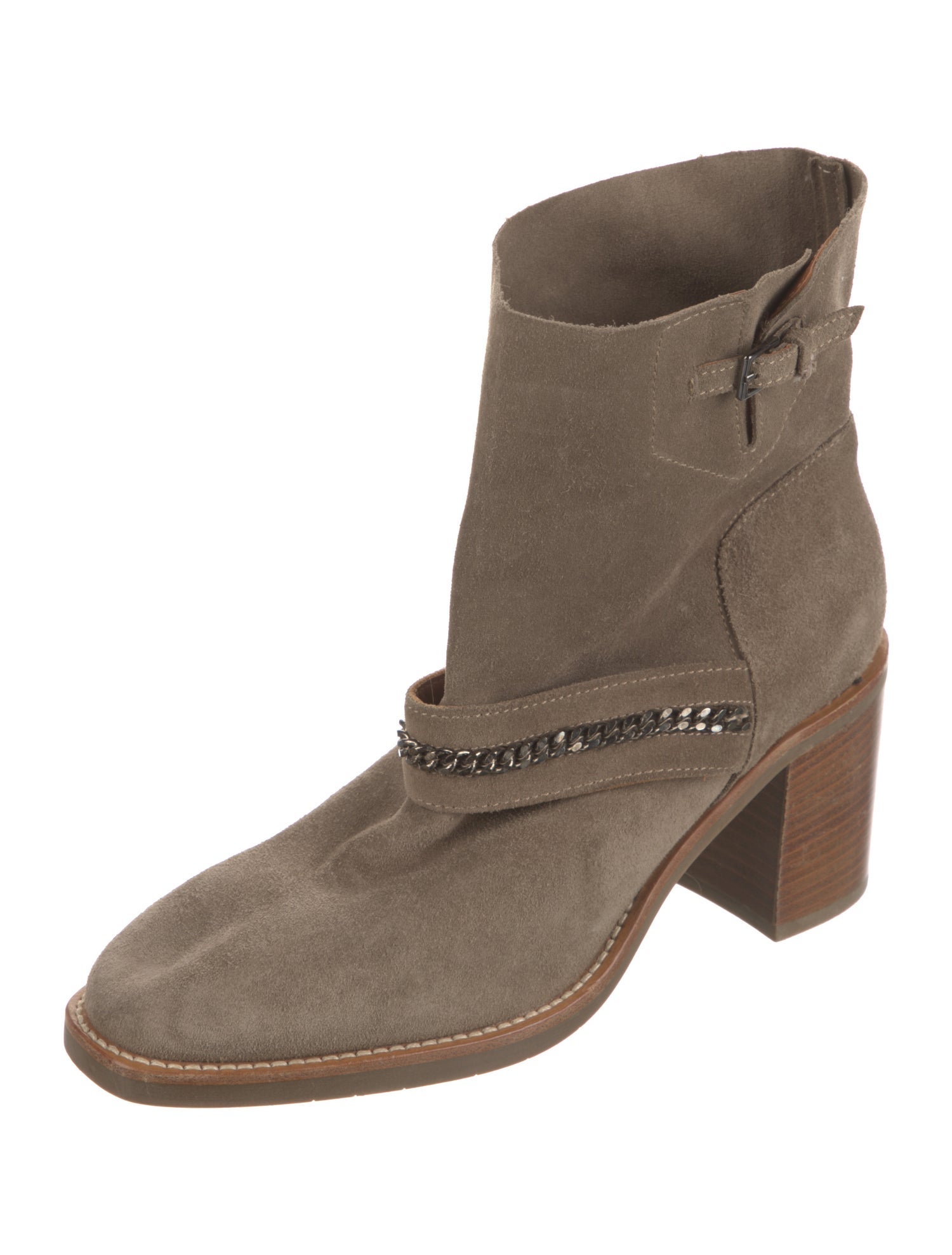 Aquatalia Suede Chain-Link Accents Boots
