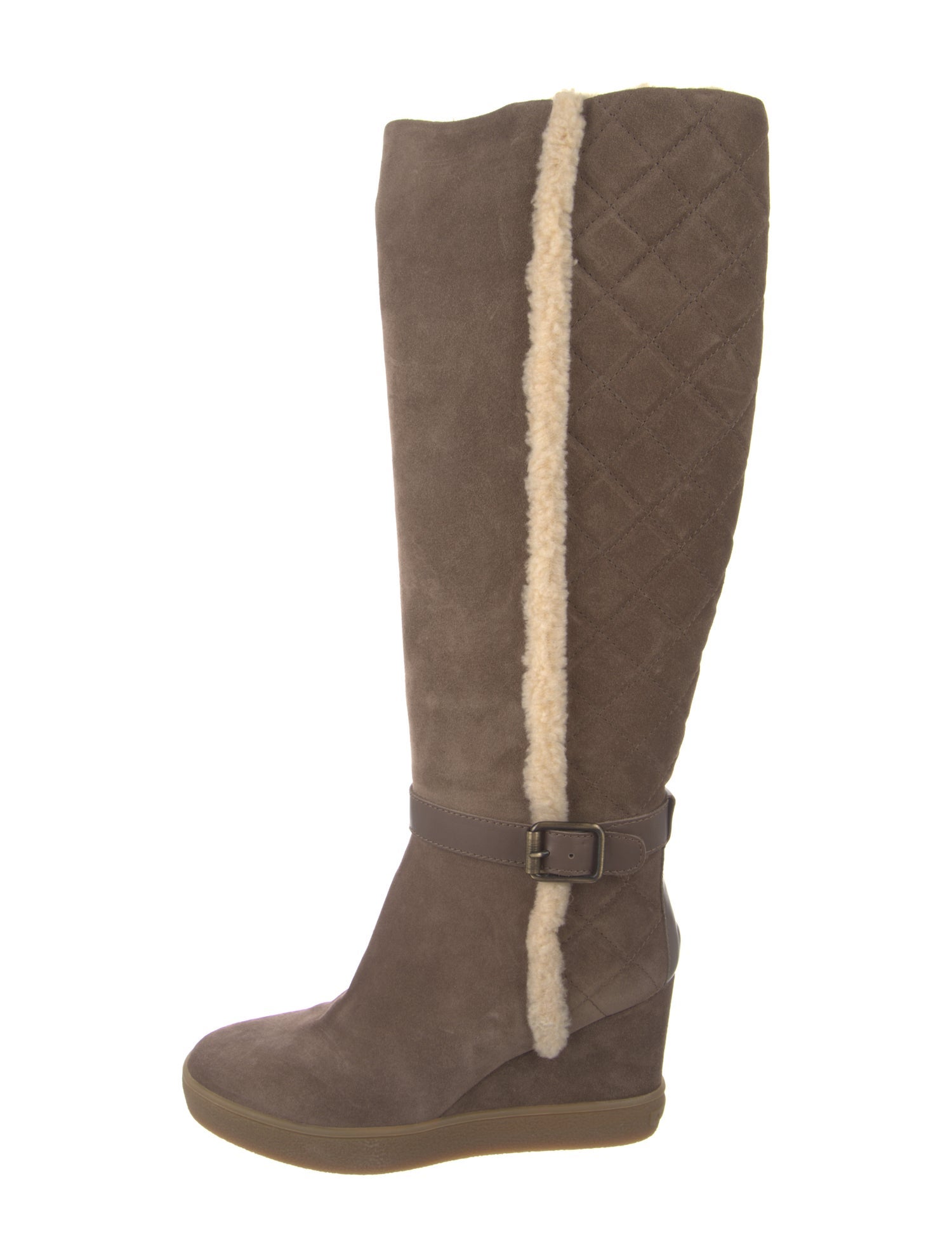 Aquatalia Suede Faux Fur Trim Boots