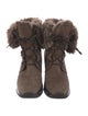 Aquatalia Suede Faux Fur Trim Lace-Up Boots