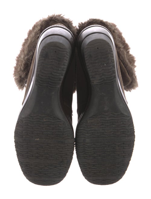 Aquatalia Suede Faux Fur Trim Lace-Up Boots