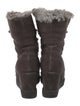 Aquatalia Suede Fur Trim Lace-Up Boots
