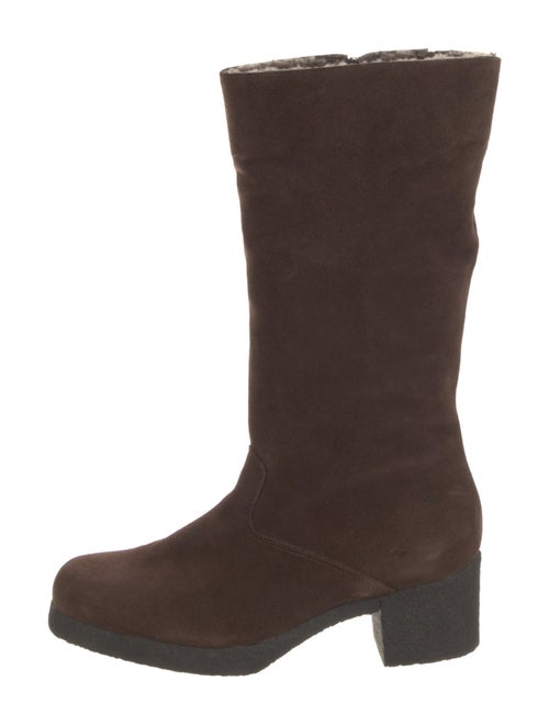 Aquatalia Suede Faux Fur Trim Boots