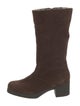 Aquatalia Suede Faux Fur Trim Boots
