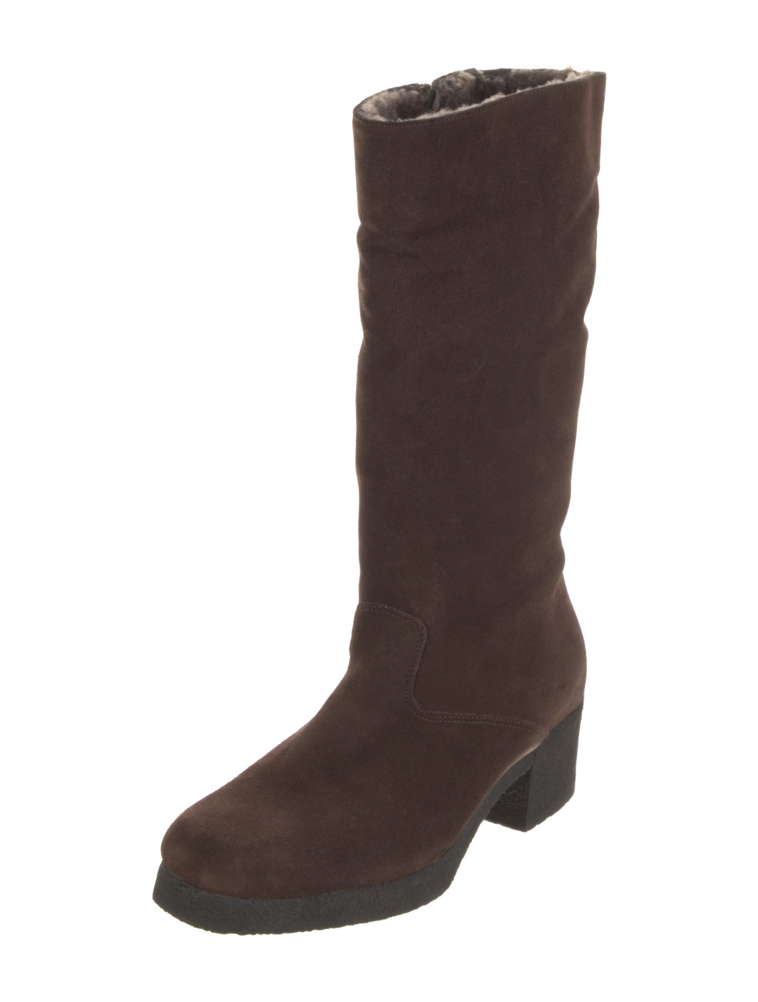 Aquatalia Suede Faux Fur Trim Boots
