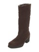Aquatalia Suede Faux Fur Trim Boots