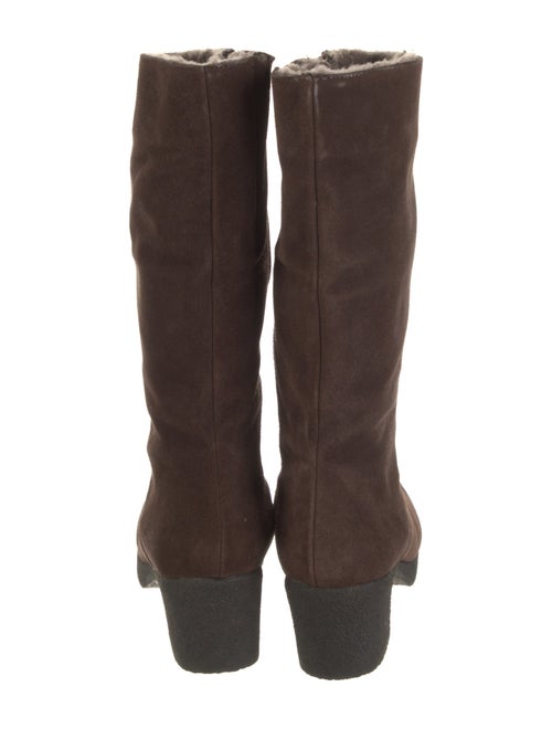 Aquatalia Suede Faux Fur Trim Boots